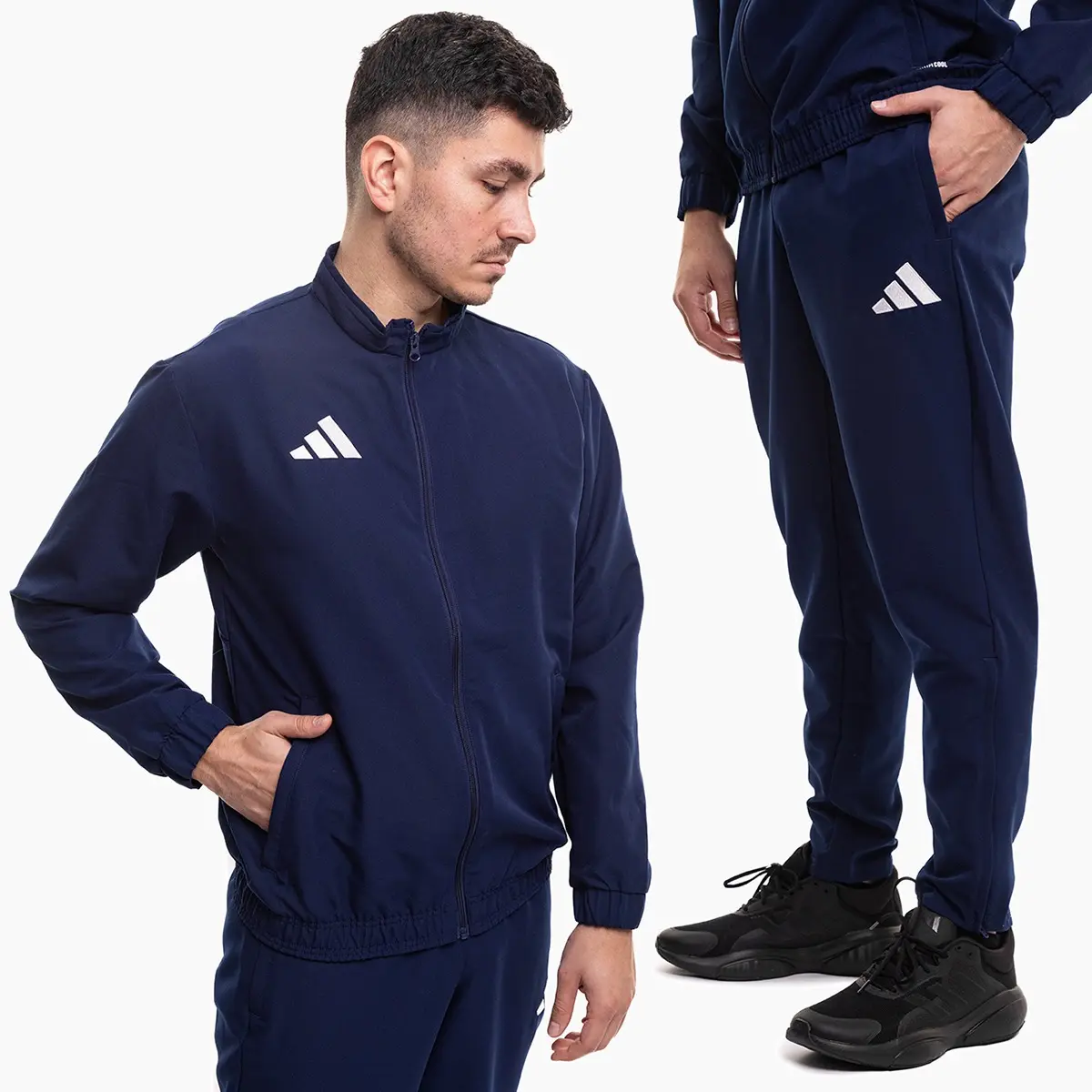 adidas komplet męski Entrada 26 Presentation granatowy bluza rozpinana i spodnie dresowe JZ6619/JZ9126