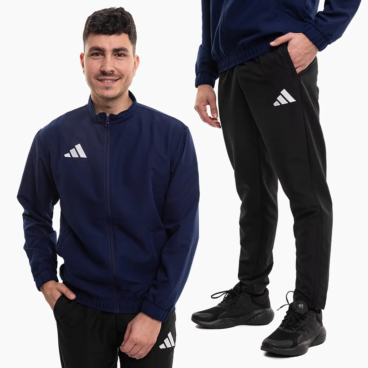 adidas komplet męski Entrada 26 Presentation granatowy bluza rozpinana i spodnie dresowe JZ6619/JZ9127