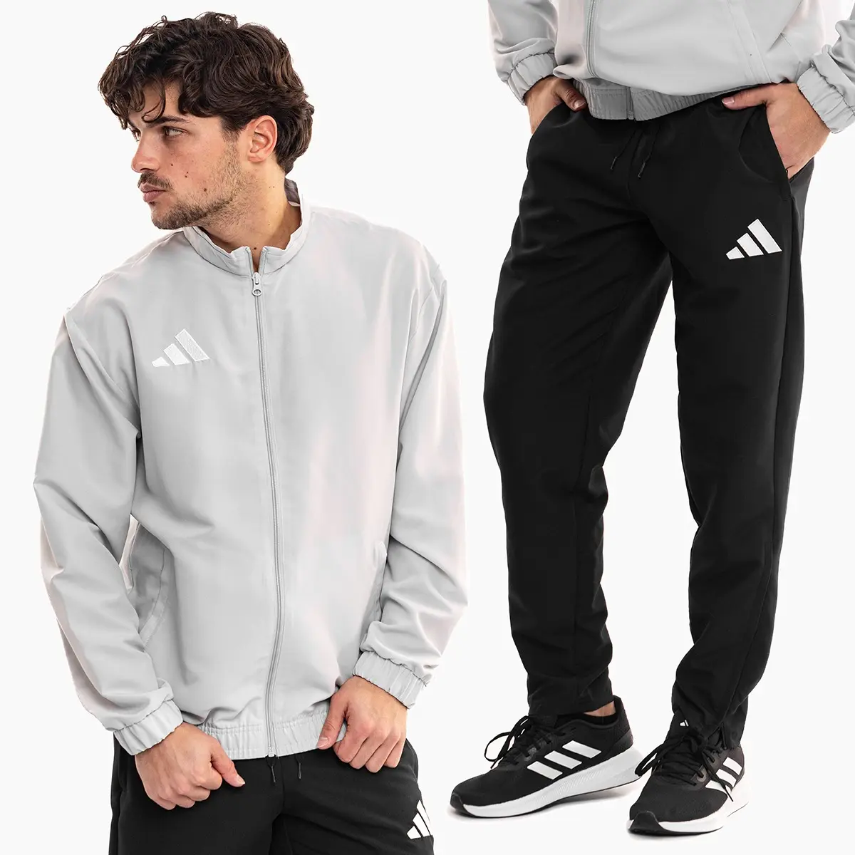 adidas komplet męski Entrada 26 Presentation szary bluza i spodnie dresowe JZ6620/JZ9127