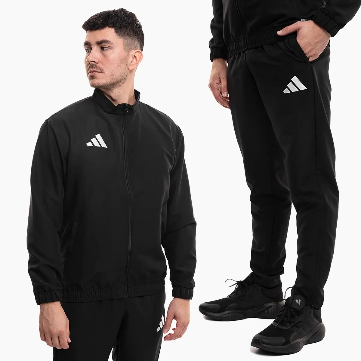 adidas komplet męski Entrada 26 Presentation czarny bluza rozpinana i spodnie dresowe JZ6621/JZ9127