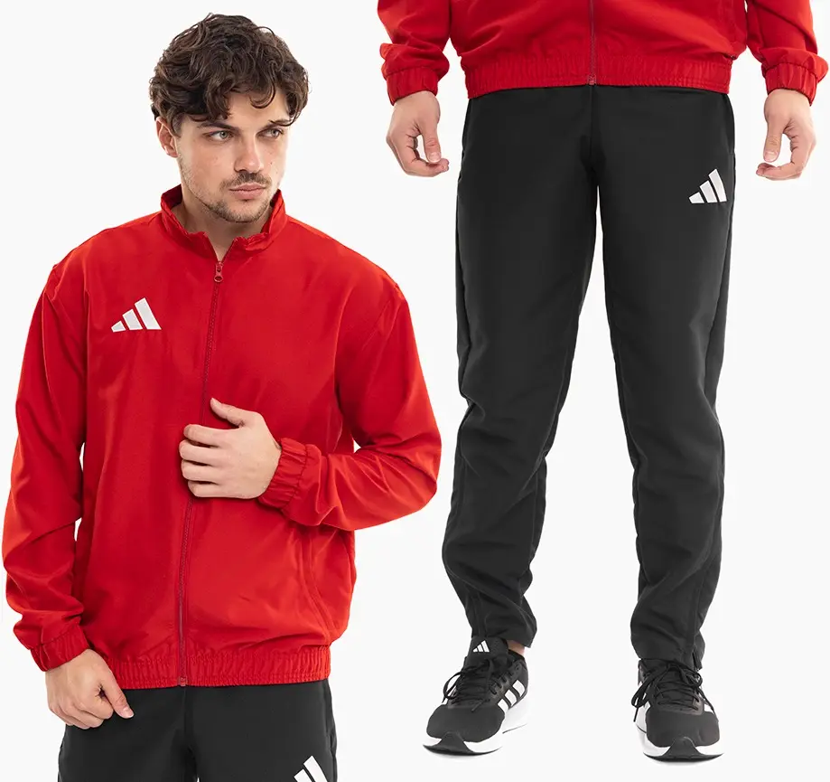 adidas komplet męski Entrada 26 Presentation czerwony bluza i spodnie dresowe JZ6622/JZ9127