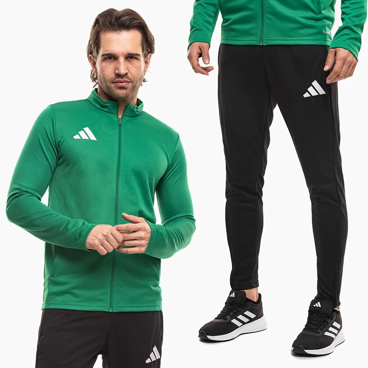 adidas komplet męski Entrada 26 Track zielony bluza rozpinana i spodnie dresowe JZ6585/KE9848