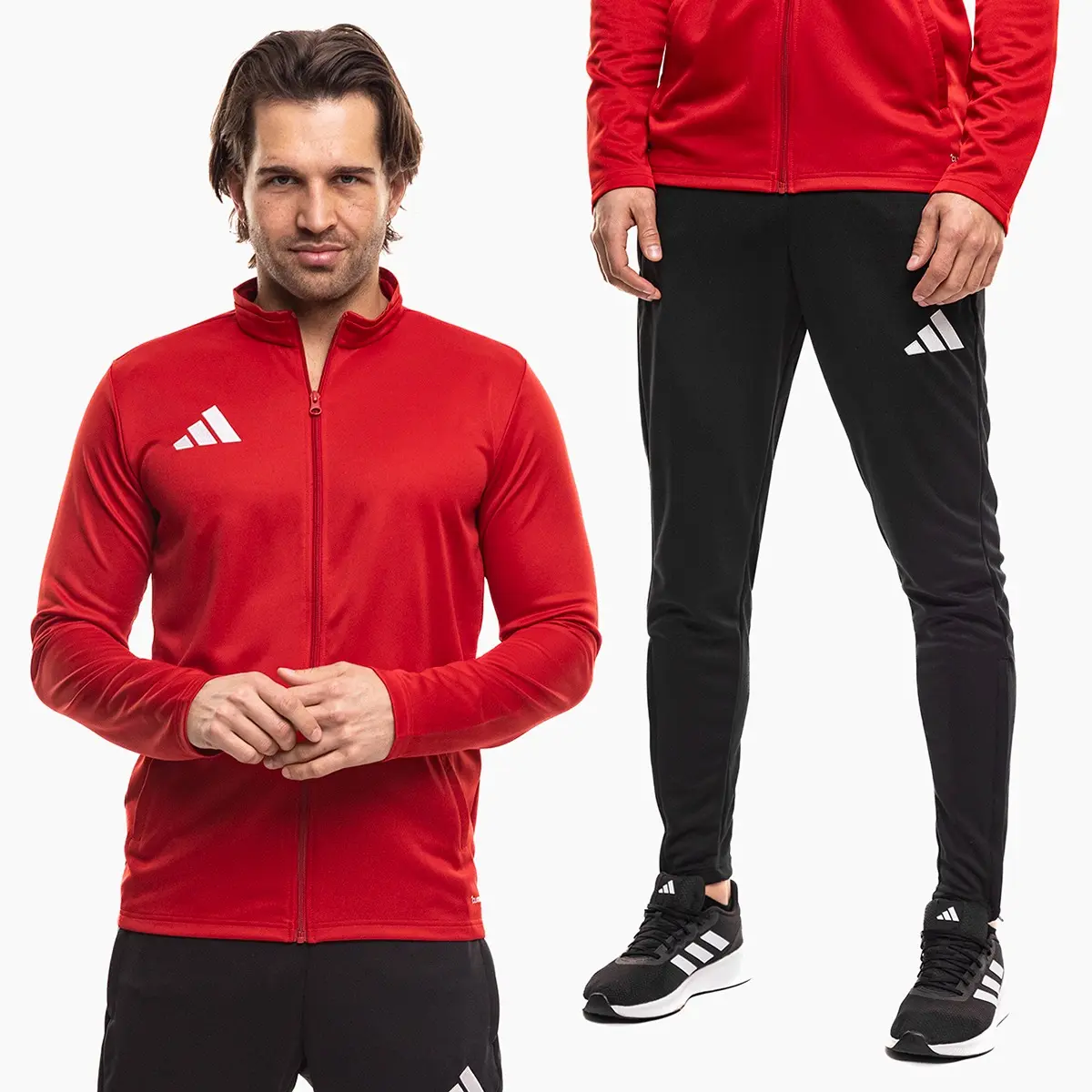 adidas komplet męski Entrada 26 Track czerwony bluza rozpinana i spodnie dresowe JZ6586/KE9848