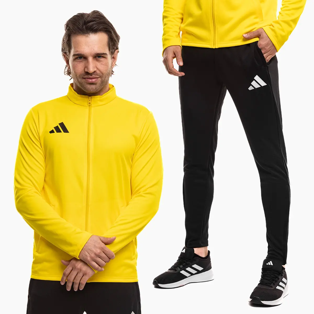 adidas komplet męski Entrada 26 Track żółty bluza rozpinana i spodnie dresowe JZ6588/KE9848