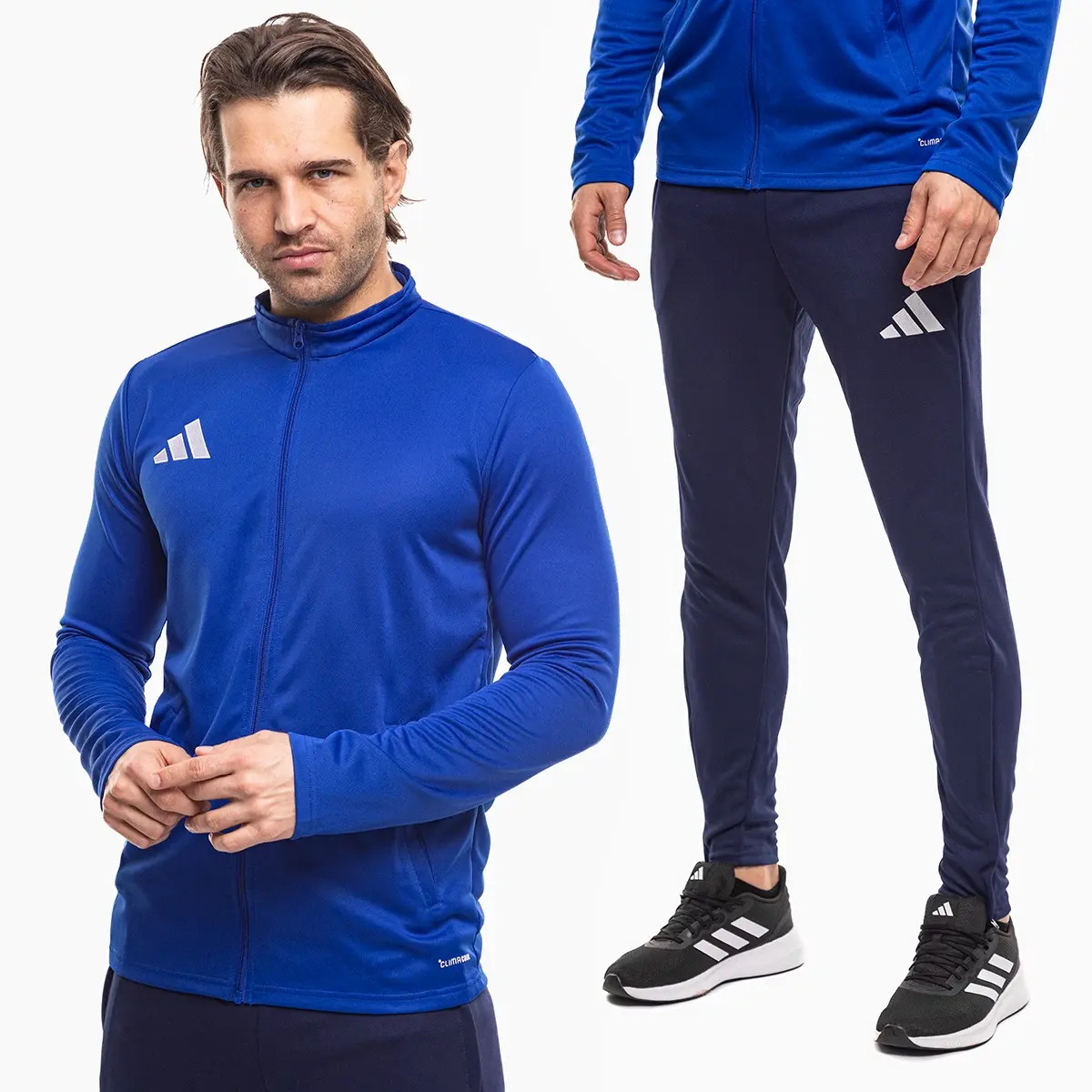 adidas komplet męski Entrada 26 Track niebieski bluza rozpinana i spodnie dresowe JZ6593/KE9847