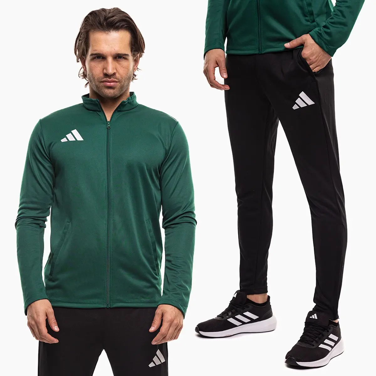 adidas komplet męski Entrada 26 Track zielony bluza rozpinana i spodnie dresowe KE9835/KE9848