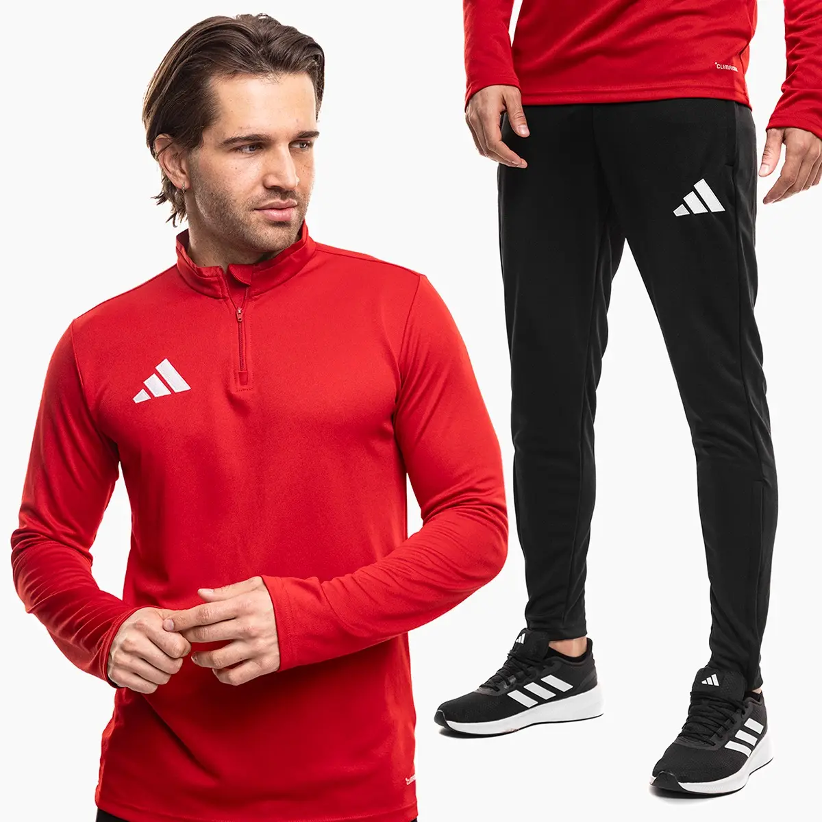 adidas komplet męski Entrada 26 Training czerwony bluza i spodnie dresowe JZ6650/KE9848