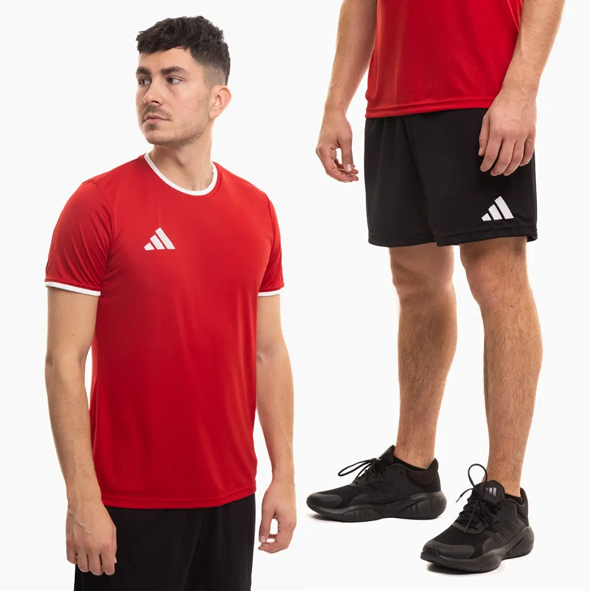 adidas komplet męski Entrada 26 czerwony koszulka piłkarska i spodenki JZ2501/JZ2521