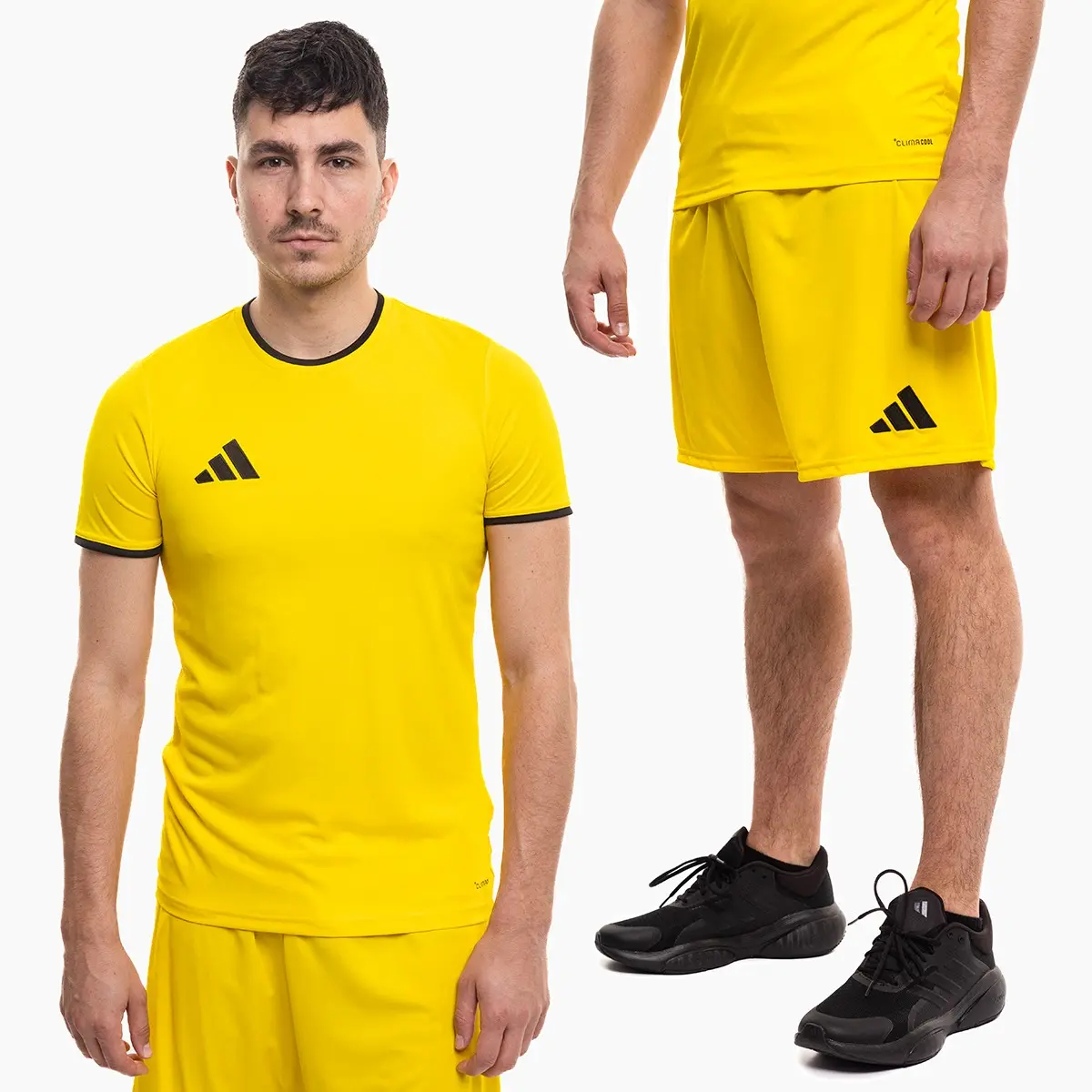 adidas komplet męski Entrada 26 żółty koszulka piłkarska i spodenki JZ2502/JZ2518