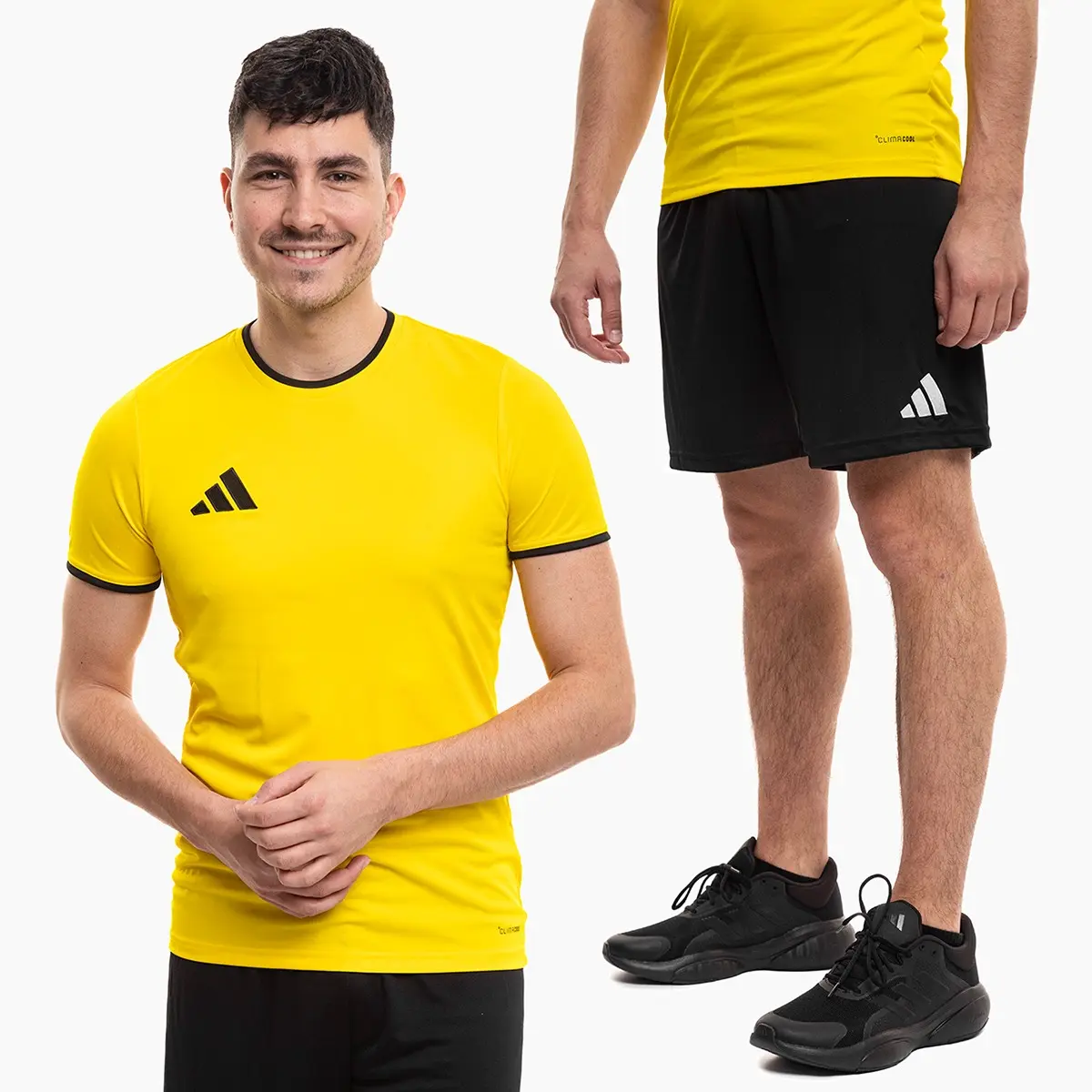 adidas komplet męski Entrada 26 żółty koszulka piłkarska i spodenki JZ2502/JZ2521