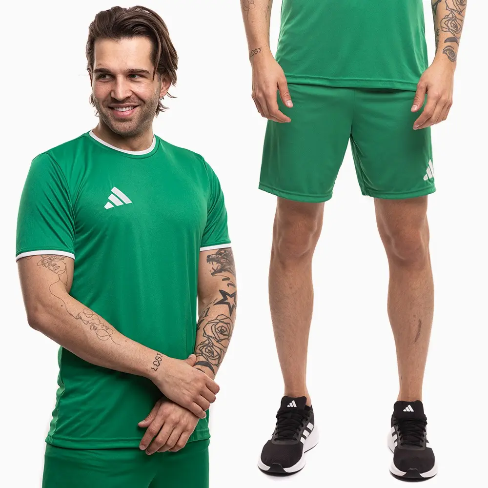 adidas komplet męski Entrada 26 zielony koszulka piłkarska i spodenki JZ2503/JZ2519
