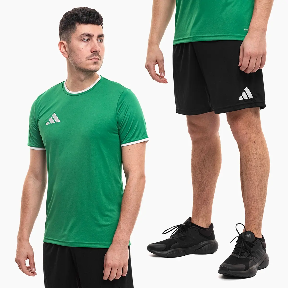adidas komplet męski Entrada 26 zielony koszulka piłkarska i spodenki JZ2503/JZ2521