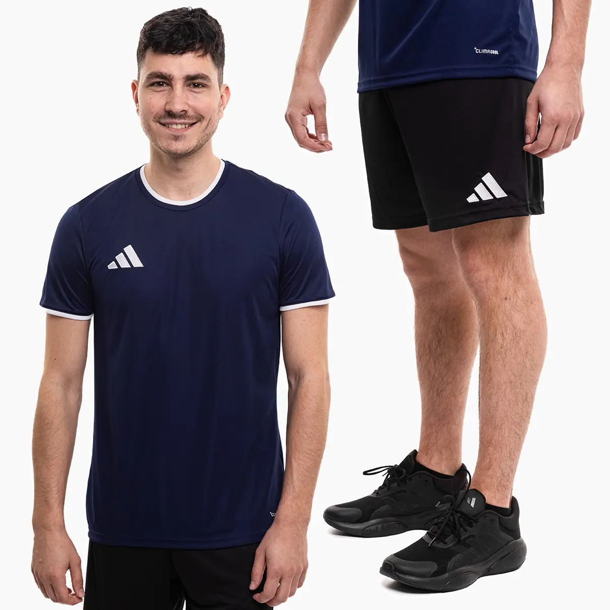 adidas komplet męski Entrada 26 granatowy koszulka piłkarska i spodenki JZ2504/JZ2521