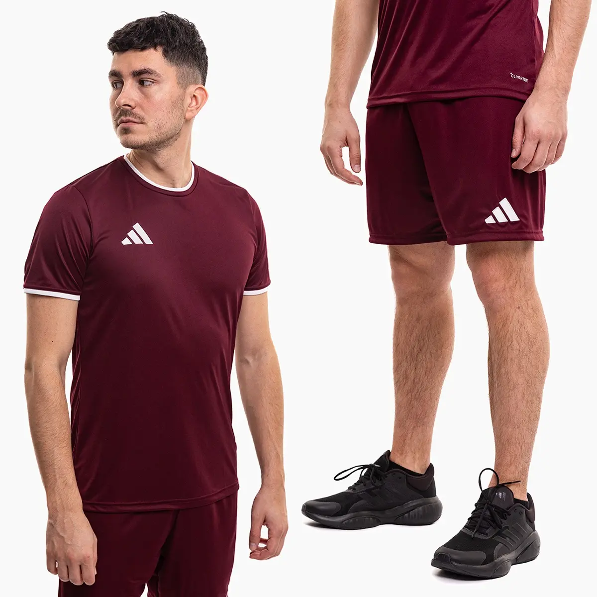 adidas komplet męski Entrada 26 bordowy koszulka piłkarska i spodenki JZ2507/JZ2514