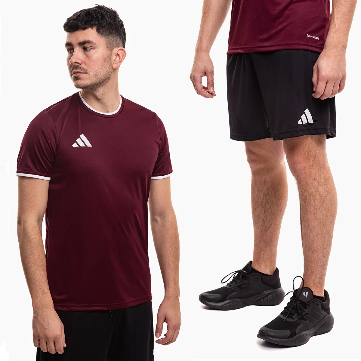 adidas komplet męski Entrada 26 bordowy koszulka piłkarska i spodenki JZ2507/JZ2521