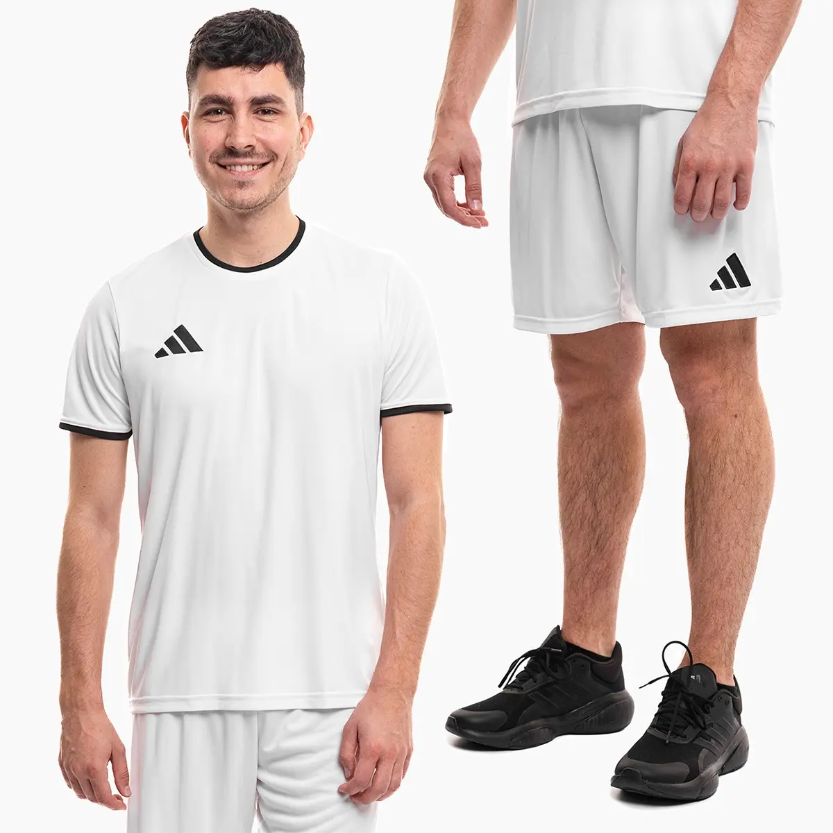 adidas komplet męski Entrada 26 biały koszulka piłkarska i spodenki JZ2508/JZ2516