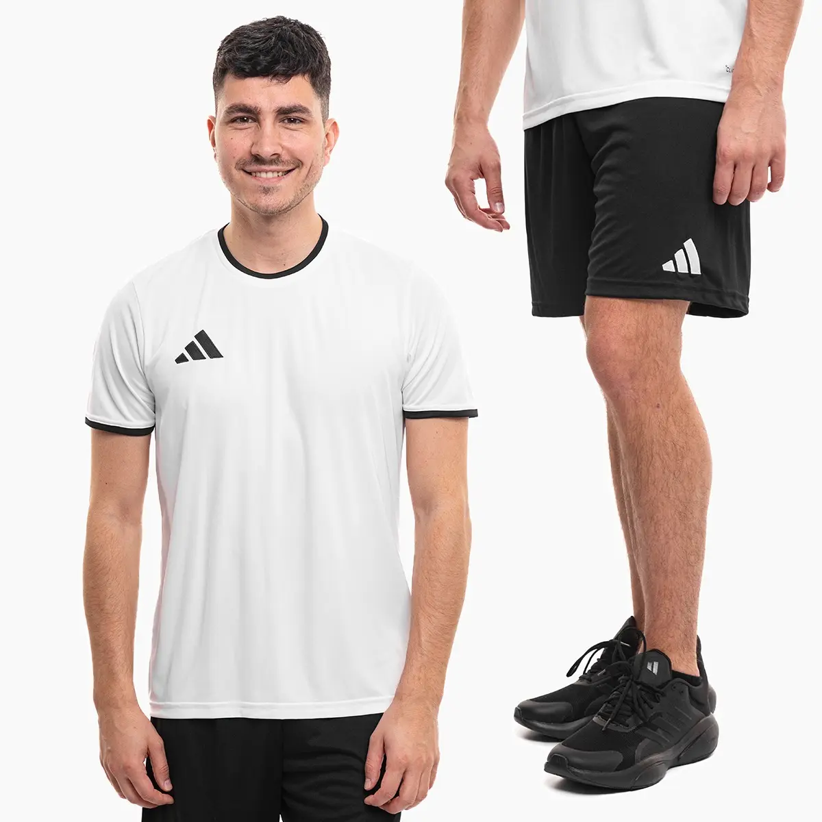 adidas komplet męski Entrada 26 biały koszulka piłkarska i spodenki JZ2508/JZ2521