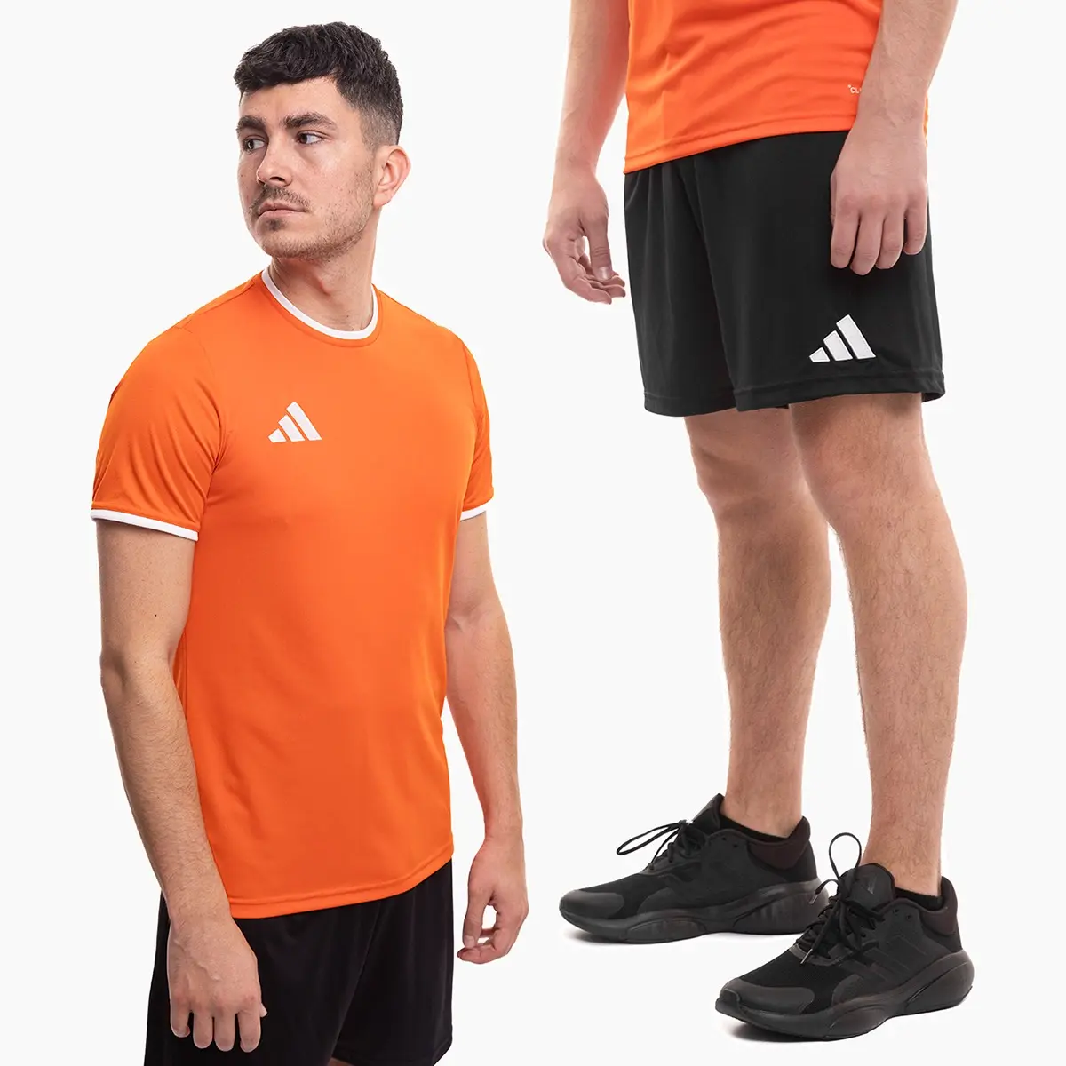 adidas komplet męski Entrada 26 pomarańczowy koszulka piłkarska i spodenki JZ2509/JZ2521