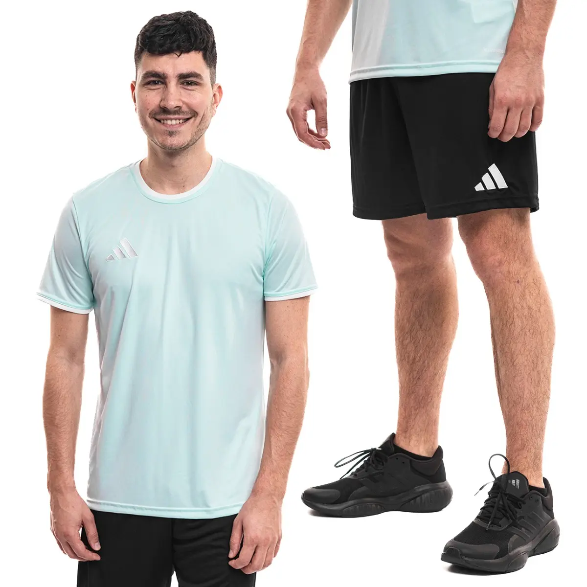 adidas komplet męski Entrada 26 niebieski koszulka piłkarska i spodenki KE9838/JZ2521