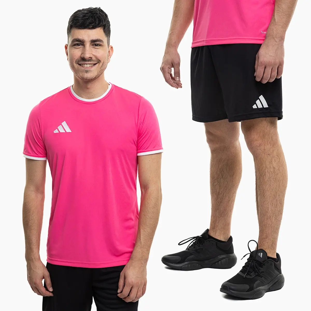 adidas komplet męski Entrada 26 czarny koszulka piłkarska i spodenki KE9839/JZ2521