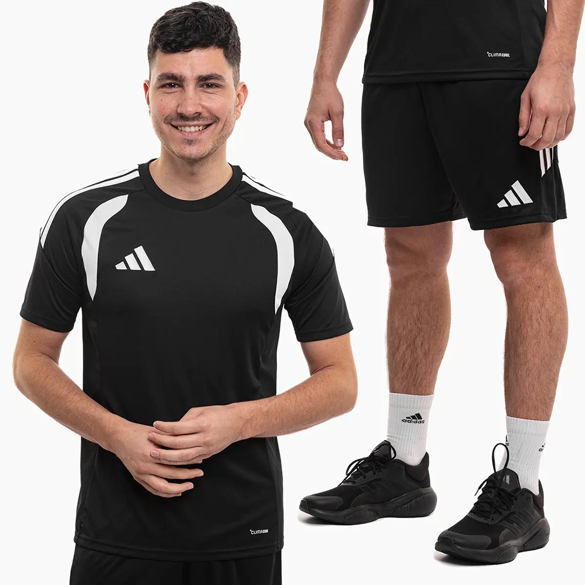 adidas komplet męski Tiro 26 League czarny koszulka piłkarska i spodenki KB1348/KA8773