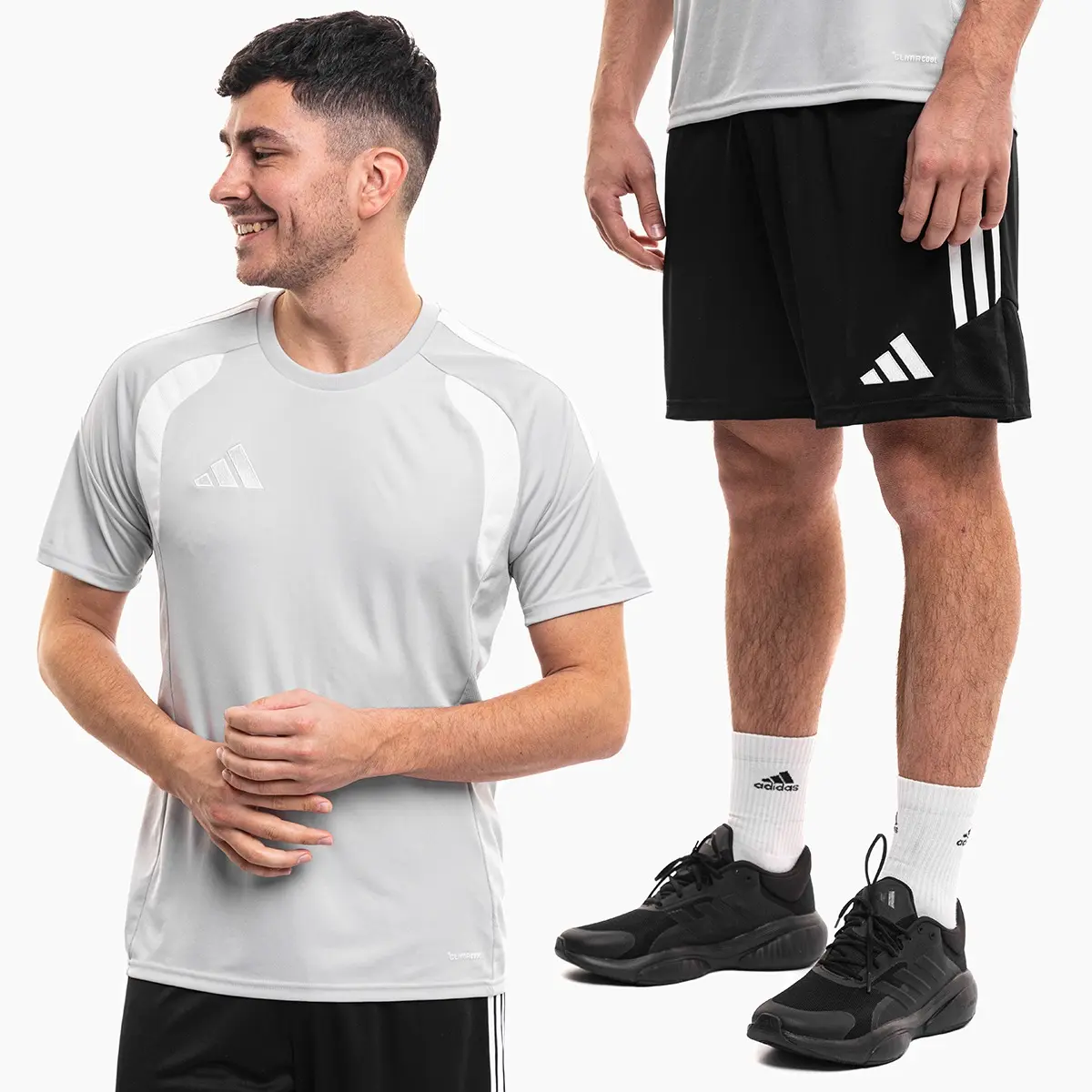 adidas komplet męski Tiro 26 League szary koszulka piłkarska i spodenki KB1349/KA8773