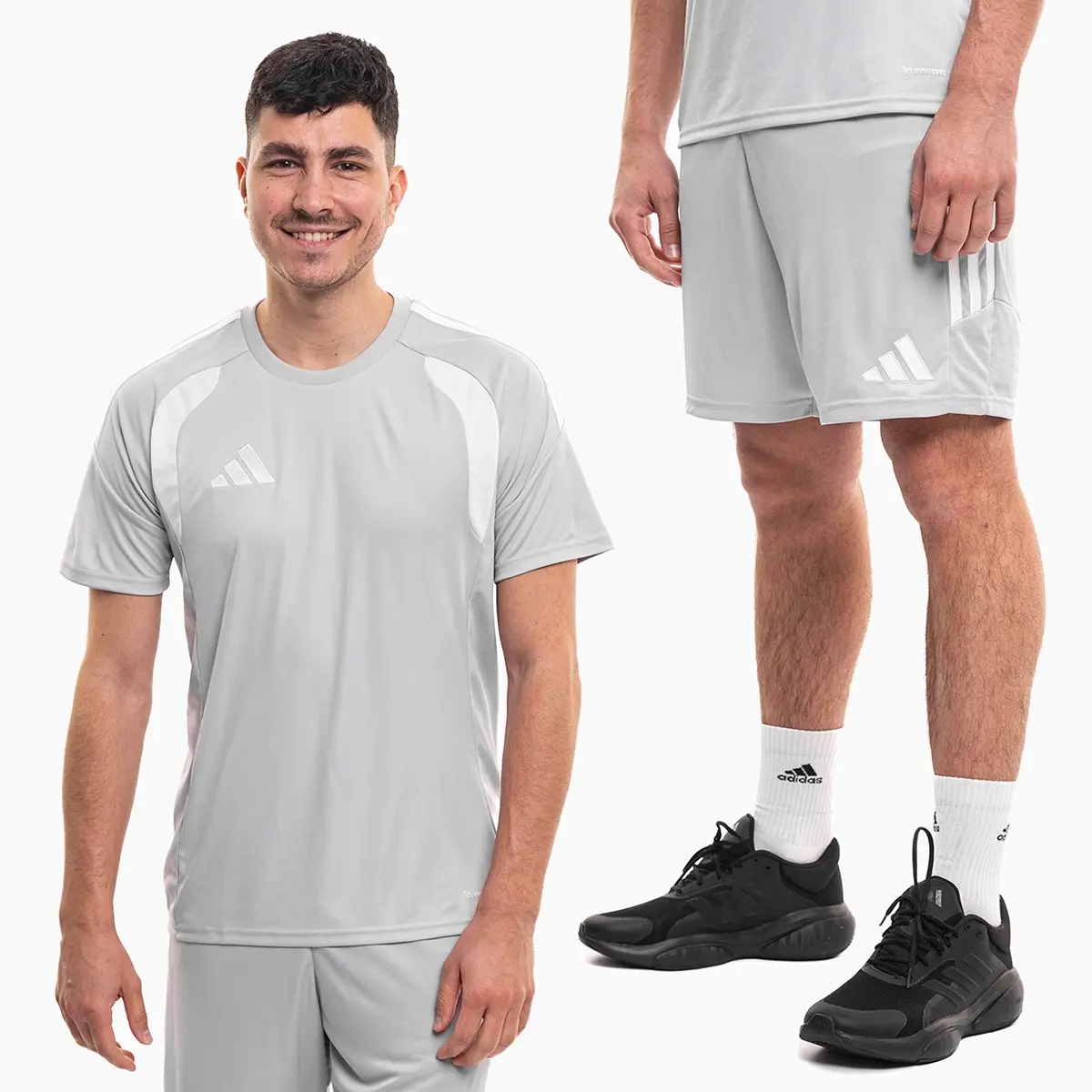 adidas komplet męski Tiro 26 League szary koszulka piłkarska i spodenki KB1349/KA8781