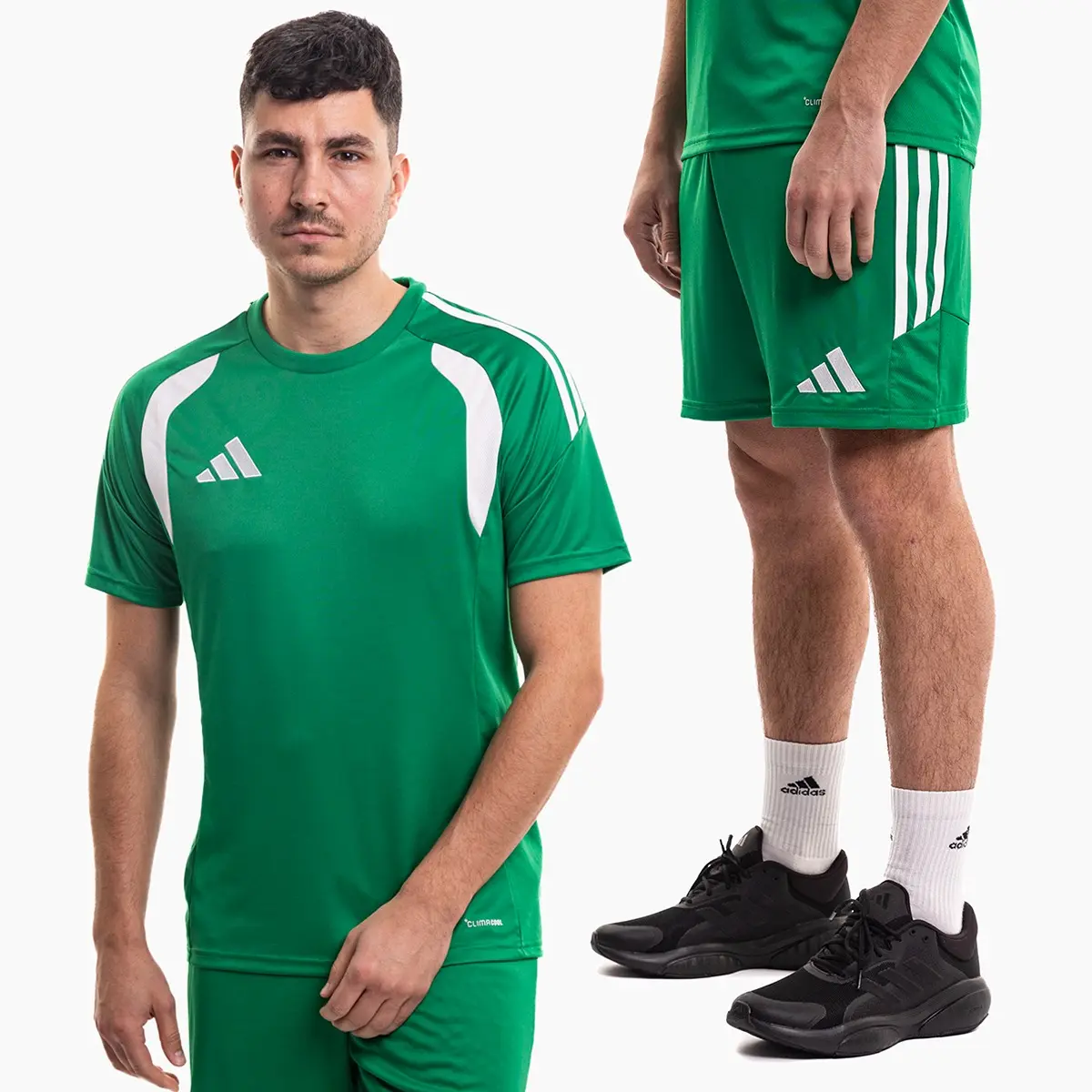 adidas komplet męski Tiro 26 League zielony koszulka piłkarska i spodenki KB1356/KA8774