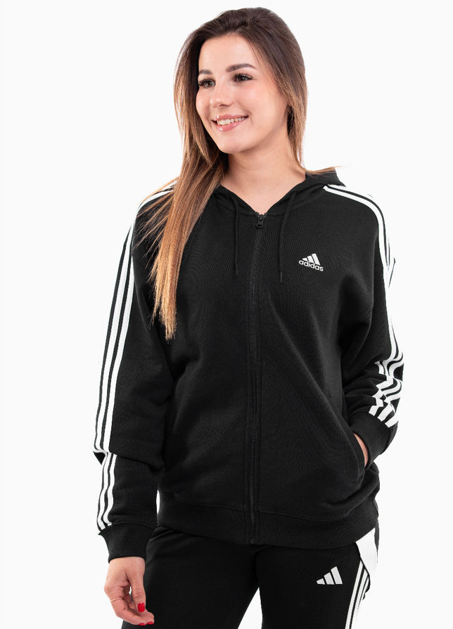 adidas Bluza damska Essentials 3-Stripes FT Oversized Full-Zip Hoodie IC8782 adidas Bluza damska Essentials 3-Stripes FT Oversized Full-Zip Hoodie IC8782