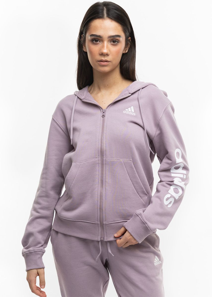 adidas Women's Essentials Linear Full-Zip French Terry Hoodie