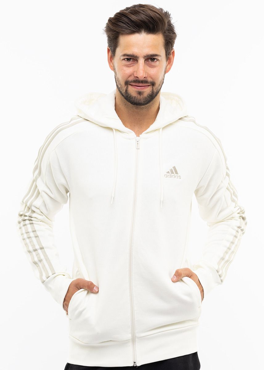 adidas Bluza męska Essentials French Terry 3-Stripes Full-Zip Hoodie IS1373