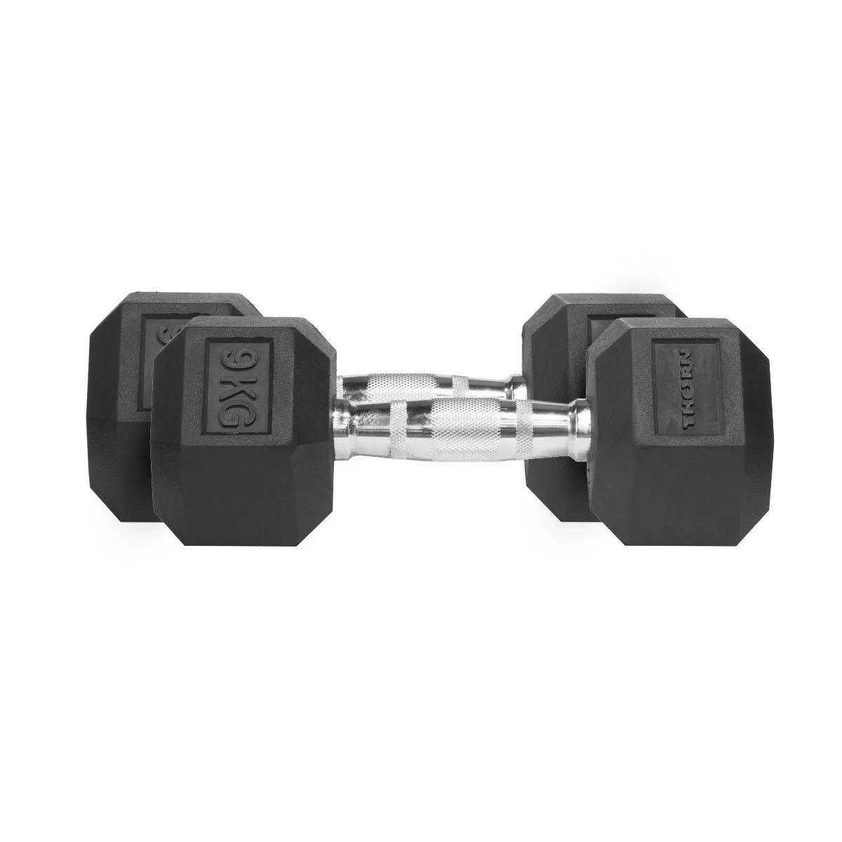 THORN FIT Hantle Hex Rubber Dumbbell 9,0kg 2 pcs