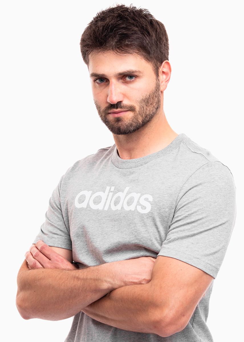 adidas Koszulka męska Essentials Single Jersey Linear Embroidered Logo Tee IC9277