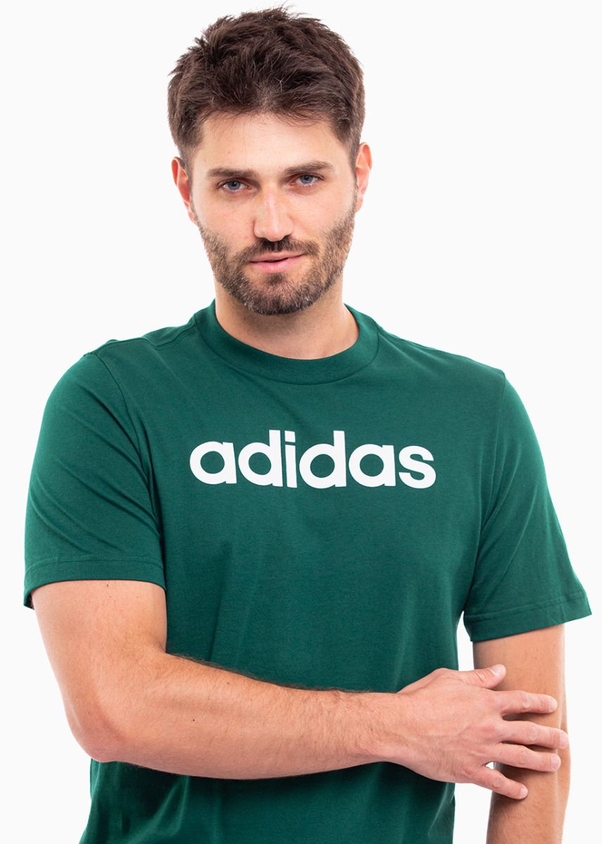 adidas Koszulka męska Essentials Single Jersey Linear Embroidered Logo Tee IJ8658