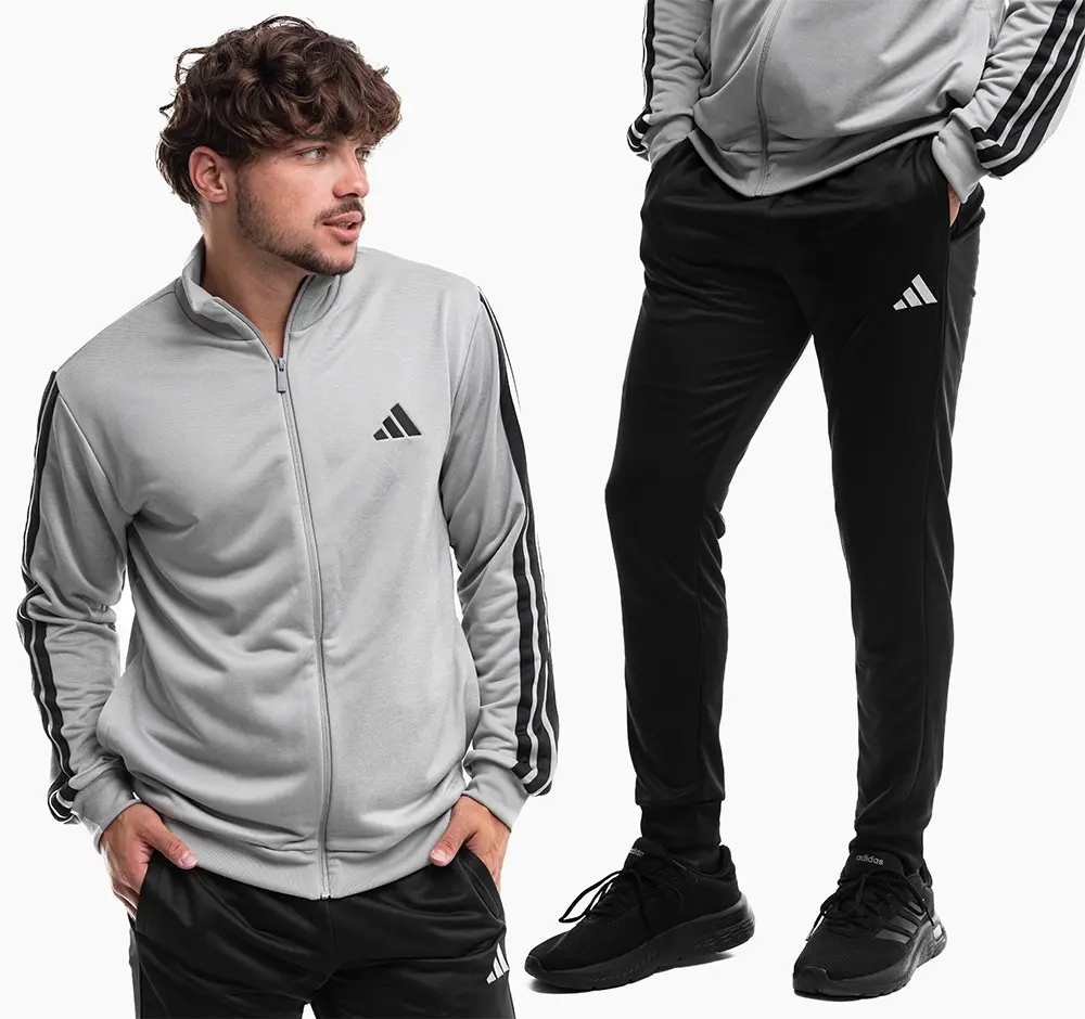 adidas Dres męski Sportswear Basic 3-Stripes French Terry Tracksuit JI8876