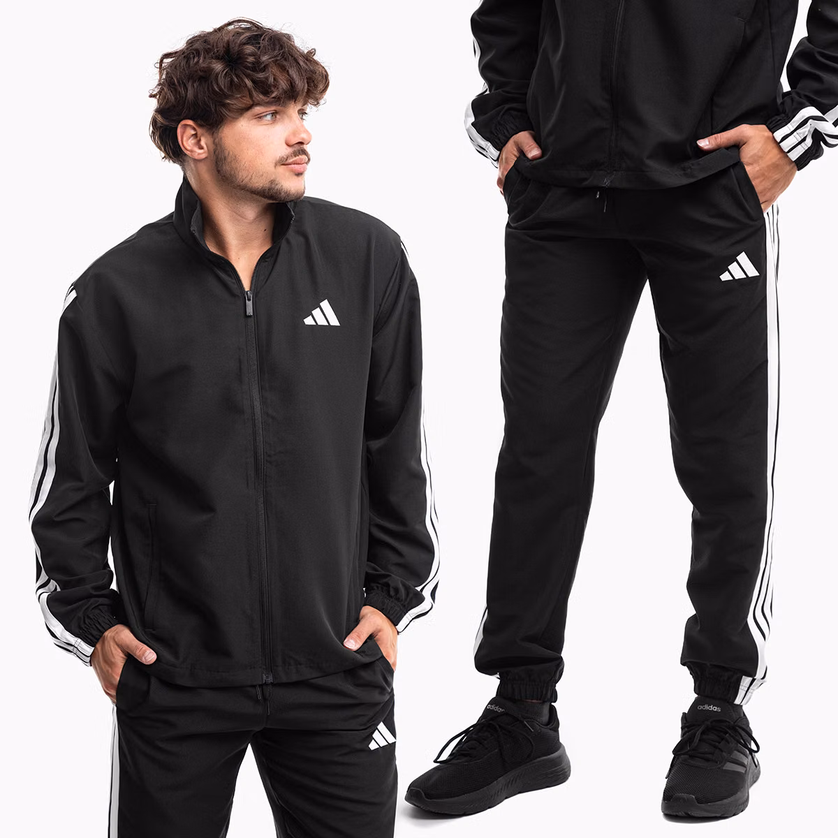 adidas Dres męski Sportswear Basic 3-Stripes Woven TT Track Suits JI8849