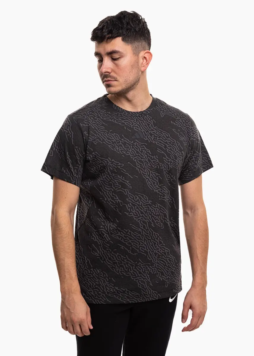 Koszulka męska adidas D4T Power Aop Tee czarna KF3097