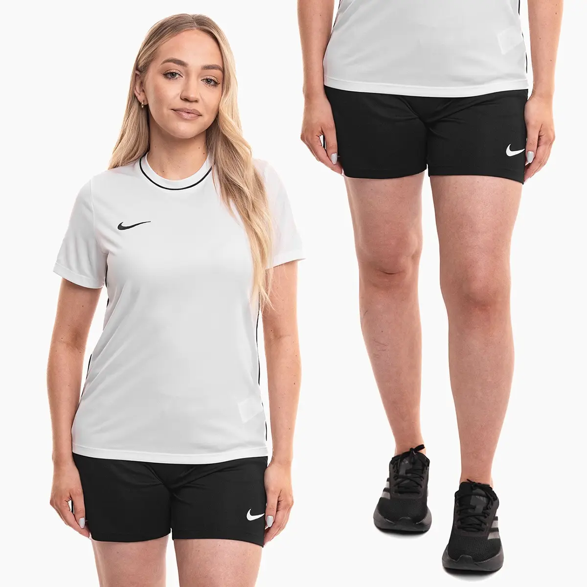 Nike strój sportowy damski Dri-Fit Park 26 biały koszulka treningowa i spodenki HM7160 100/HM7162 010