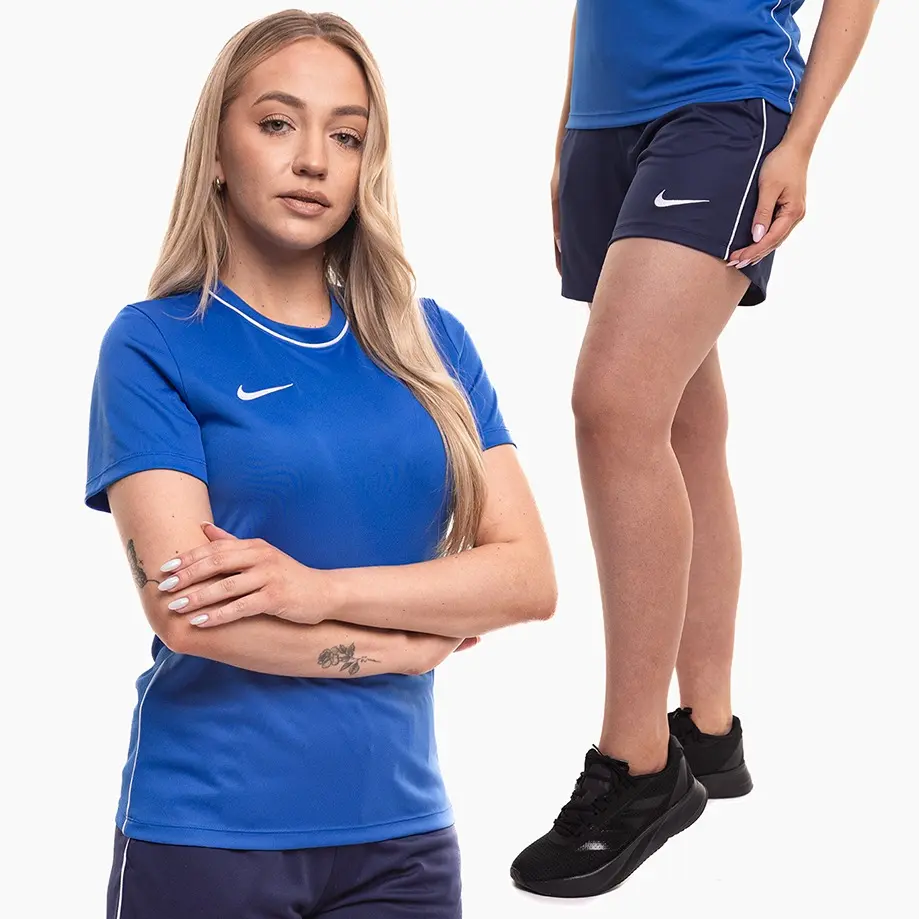 Nike strój sportowy damski Dri-Fit Park 26 niebieski koszulka treningowa i spodenki HM7160 463/HM7162 410