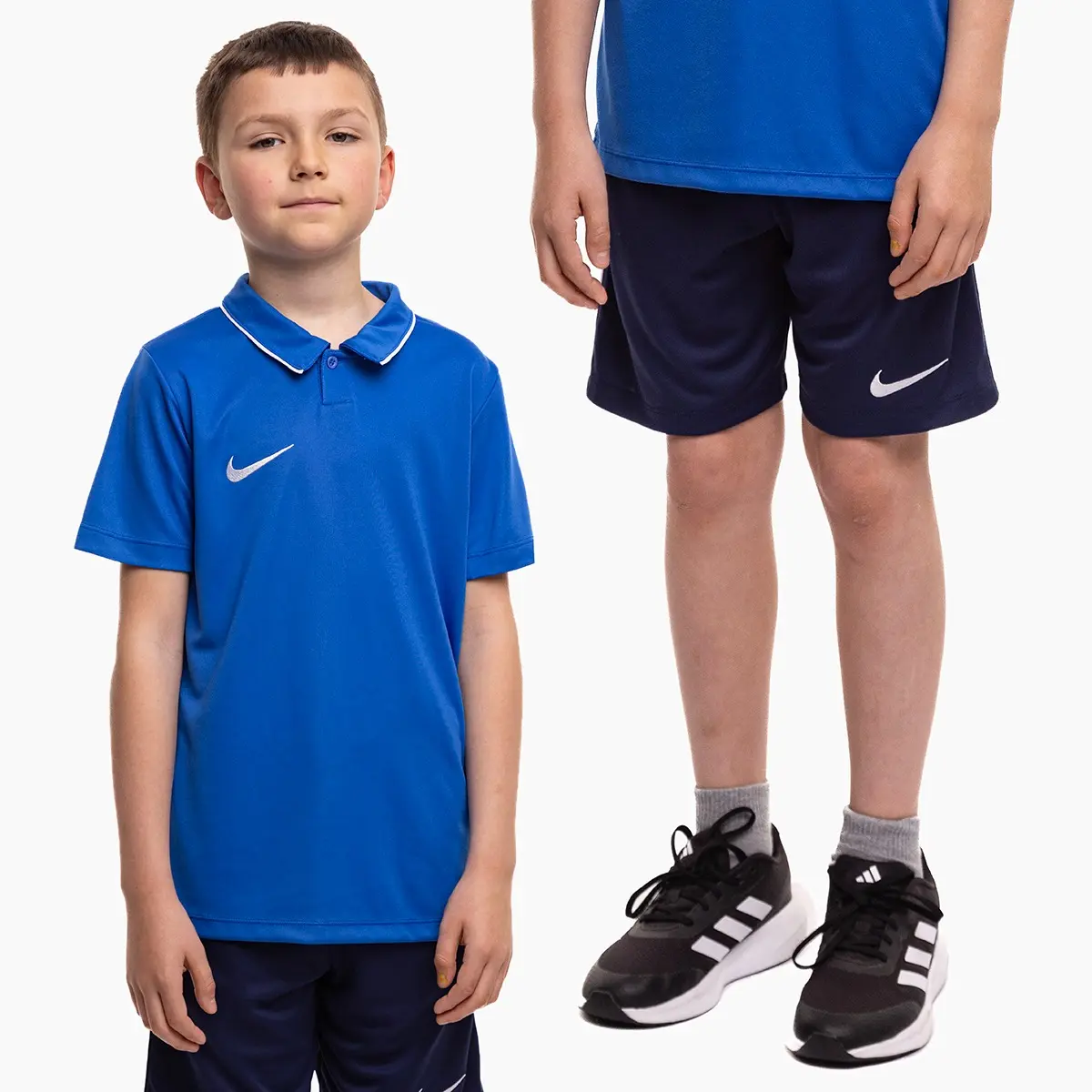 Komplet sportowy dziecięcy Nike Dri Fit Park 26 Polo HM7145 463/HM7164 410