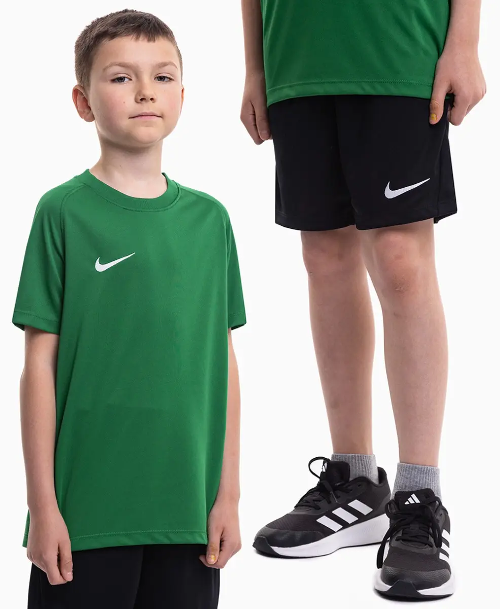 Nike dziecięcy strój sportowy koszulka spodenki Dri Fit Park VIII HV8182 302/BV6865 010