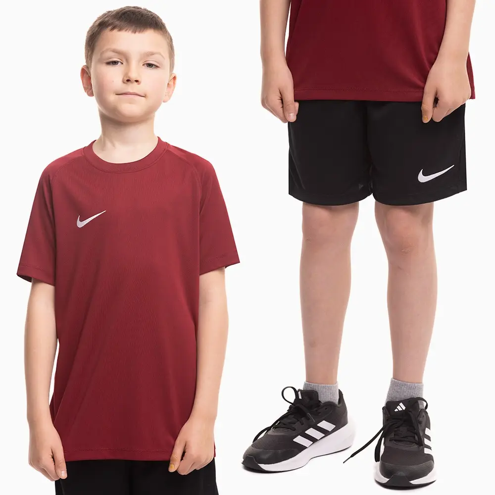 Nike dziecięcy strój sportowy koszulka spodenki Dri Fit Park VIII HV8182 677/BV6865 010
