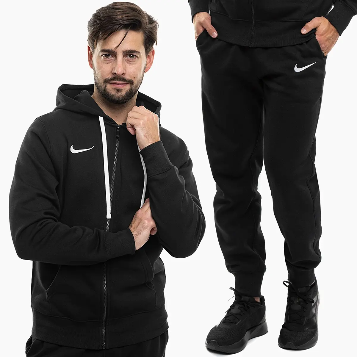 Nike Komplet męski Park 26 Fleece Full-Zip Hoodie IB1228 010/IB1248 010