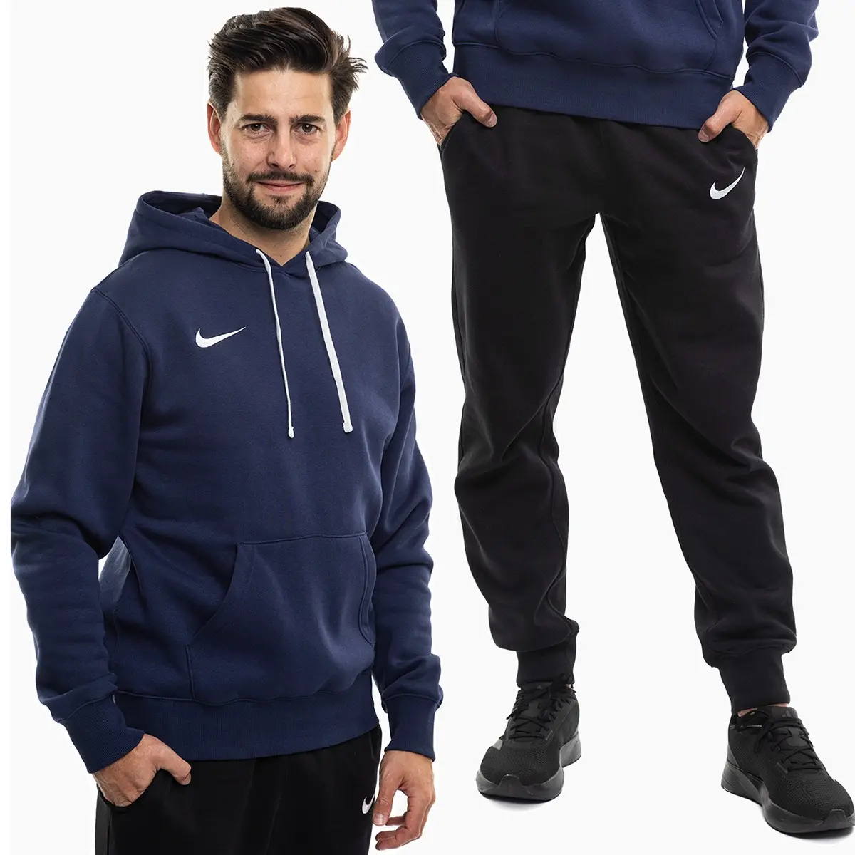 Nike Komplet męski Park 26 Fleece Pull Over Hoodie IB1222 410/IB1248 010