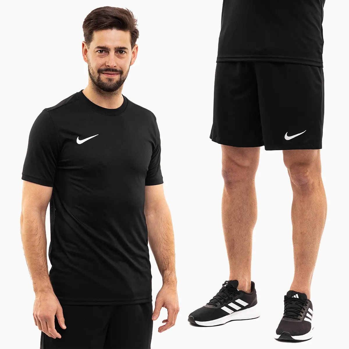 Nike męski strój sportowy koszulka spodenki Dry Park VII JSY SS BV6708 010/BV6855 010