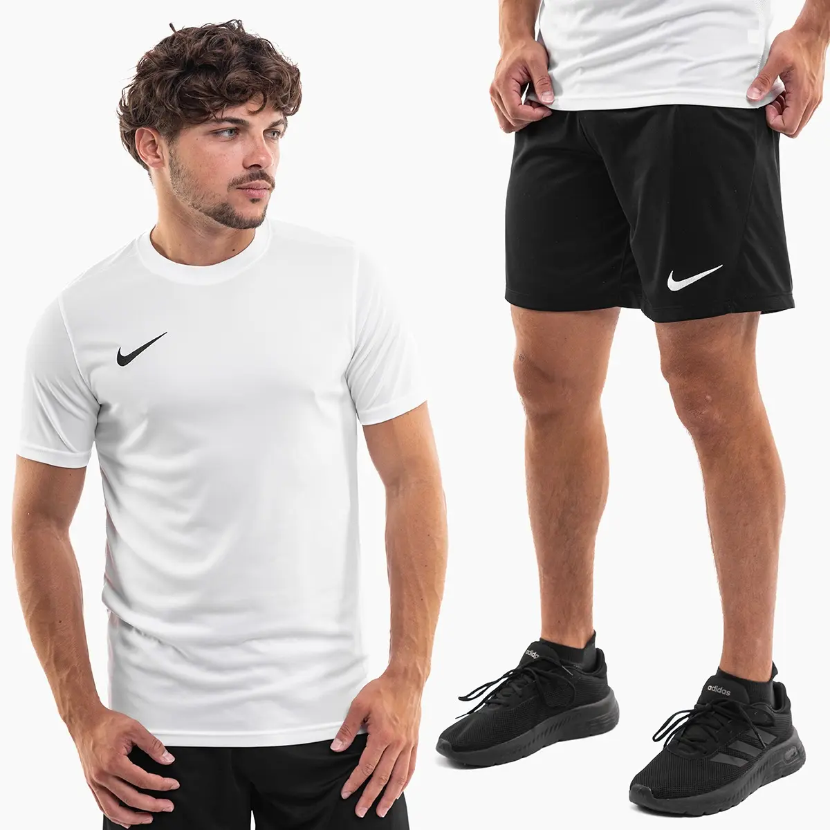 Nike męski strój sportowy koszulka spodenki Dry Park VII JSY SS BV6708 100/BV6855 010
