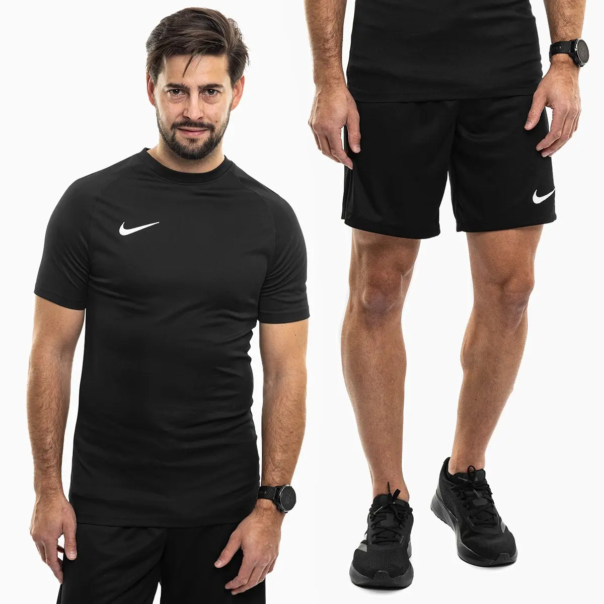 Nike strój sportowy męski Park VIII Jersey czarny koszulka piłkarska i spodenki HV8173 010/BV6855 010