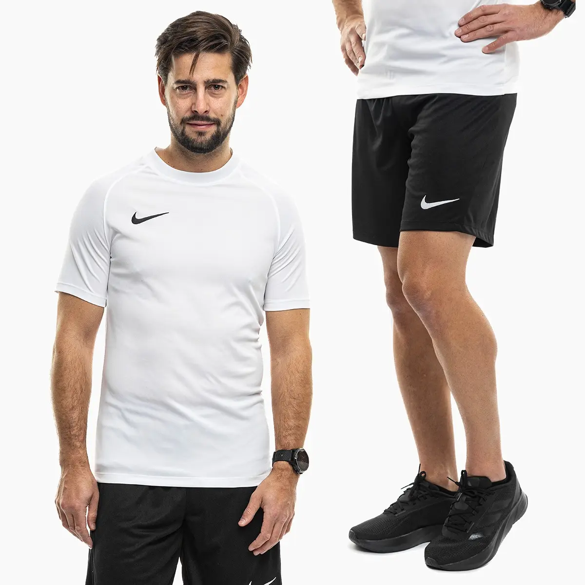Nike strój sportowy męski Park VIII Jersey biały koszulka piłkarska i spodenki HV8173 100/BV6855 010