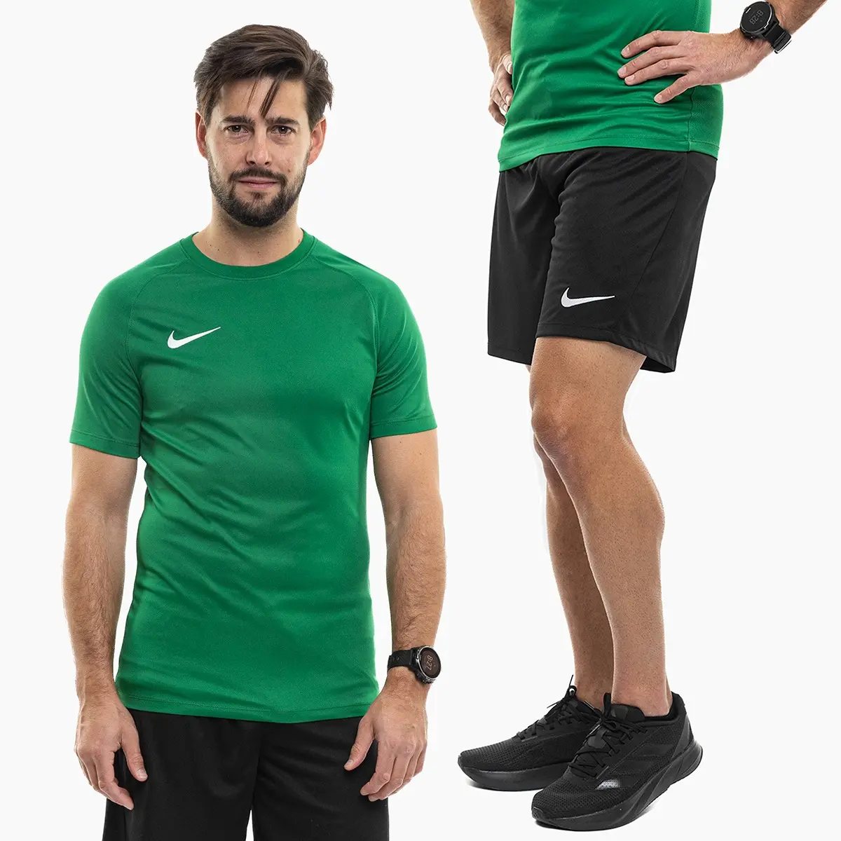 Nike strój sportowy męski Park VIII Jersey zielony koszulka piłkarska i spodenki HV8173 302/BV6855 010