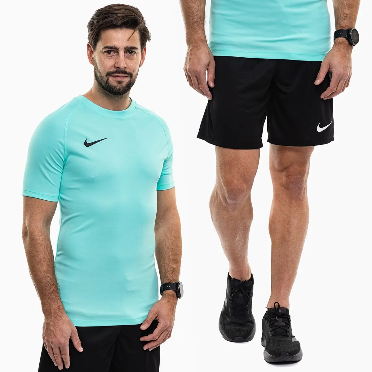 Nike strój sportowy męski Park VIII Jersey zielony koszulka piłkarska i spodenki HV8173 354/BV6855 010